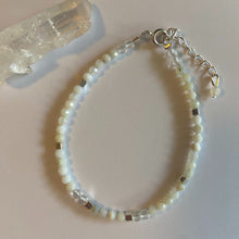 Load image into Gallery viewer, Angelite × Silver Hematite × Clear Quartz Bracelet