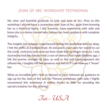 Load image into Gallery viewer, Joan of Arc workshop