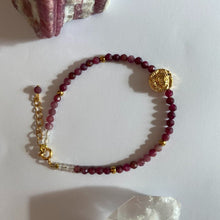 Load image into Gallery viewer, Pink Tourmaline × Golden Hematite × Clear Quartz × Golden Rose Bracelet
