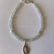 Load image into Gallery viewer, PREORDERS Mother Mary Aquamarine x Miraculous Medal Bracelet
