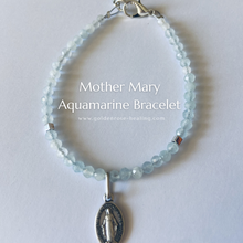 Load image into Gallery viewer, PREORDERS Mother Mary Aquamarine x Miraculous Medal Bracelet
