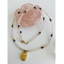 Load image into Gallery viewer, PREORDERS Rose Quartz x Lapis Lazuli x Scarab Necklace
