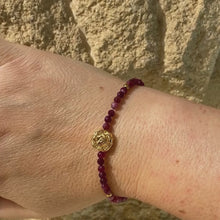 Load and play video in Gallery viewer, Pink Tourmaline × Golden Hematite × Clear Quartz × Golden Rose Bracelet
