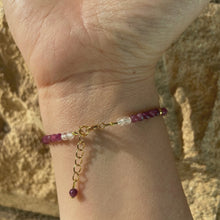 Load and play video in Gallery viewer, Pink Tourmaline × Golden Hematite × Clear Quartz × Golden Rose Bracelet
