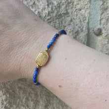 Load and play video in Gallery viewer, Lapis lazuli x Golden Hematite Scarab Bracelet
