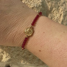 Load and play video in Gallery viewer, Carnelian × Golden Hematite × Golden Rose Bracelet
