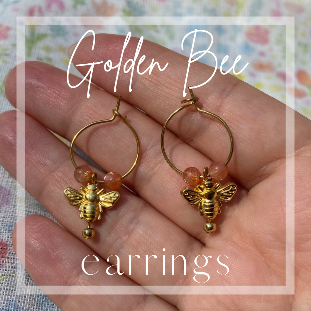 Golden Bee Sunstone earrings